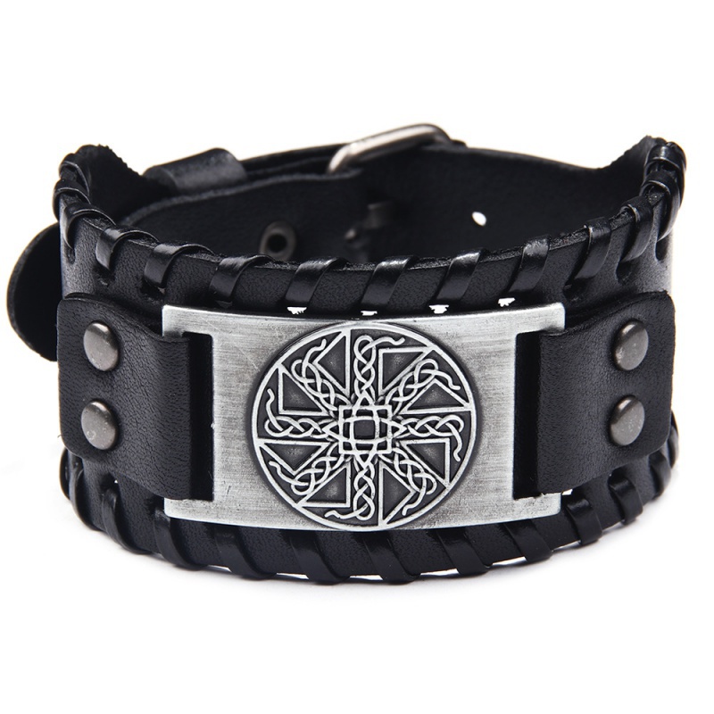 [Z H Perhiasan] Hip Hop Rock Retro Pria Fashion Viking Celtic Knot Gelang Pesta Perhiasan Aksesoris