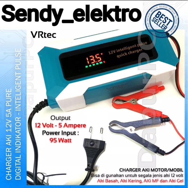 VRTEC CHARGER AKI CAS ACCU 12V 6A,