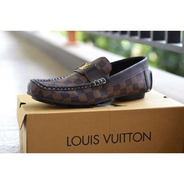 001 PROMO    SEPATU LV LOUIS VITTON PRIA SLIP ON SANTAI ELEGAN MEWAH ELAGA