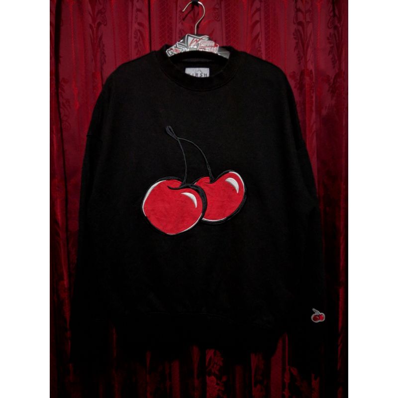 Kirsh Crewneck Big Cherry Sweatshirt black jual kirsh preloved Crewneck Oversize