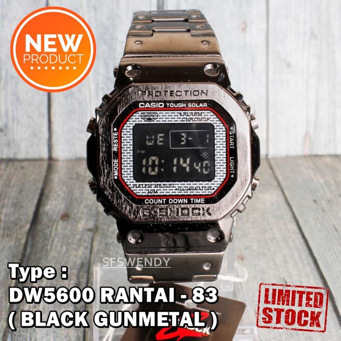Jam tangan G Shock RANTAI STAINLESS STEEL GMW-B5000 besi digital pria