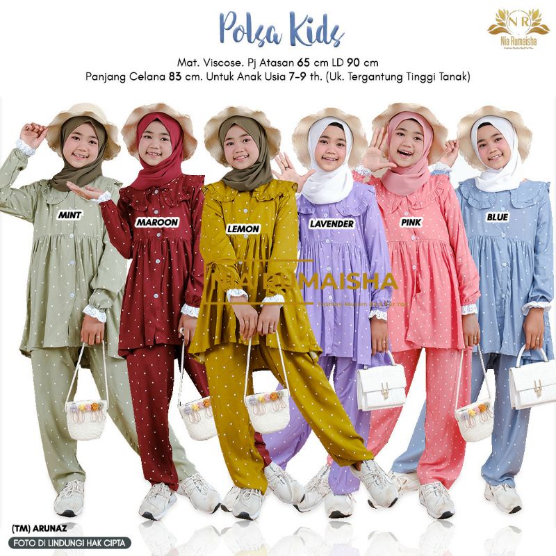 GAMIS SET POLSA KIDS TEEN ORIGINAL NIA RUMAISHA