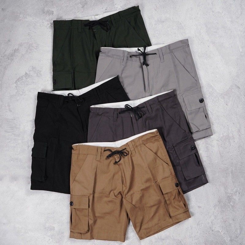 Celana Pendek Distro Cargo Kantong Kain Casual Cowok Pria Laki Laki Murah