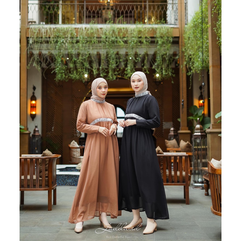 DRESS MUSLIM - AUDREY DRESS - IED SERIES - PAKAIAN MUSLIM WANITA