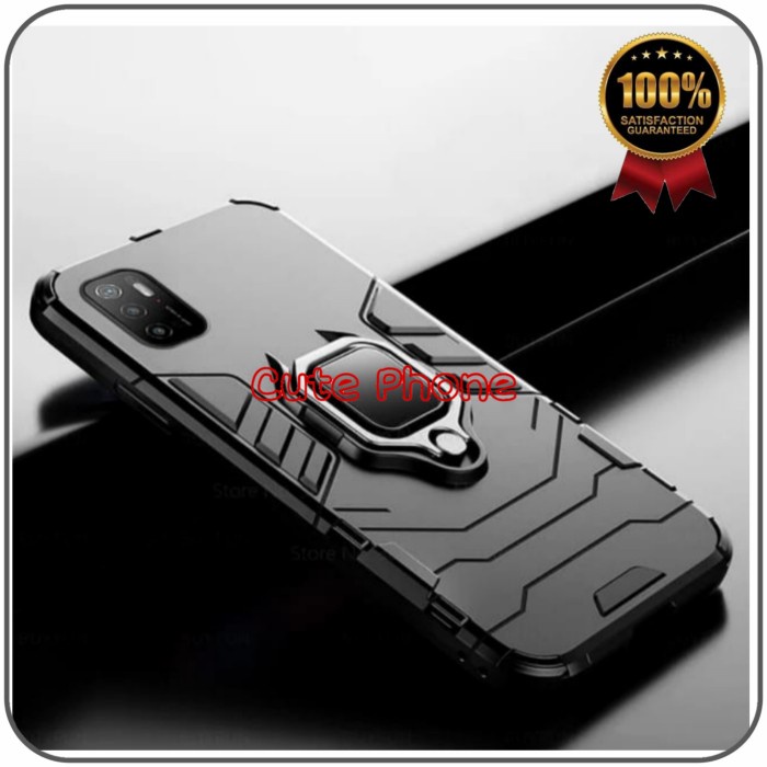 Casing Hard Soft Case Xiaomi Poco M3 Pro 5G Ironman Ring Magnetic