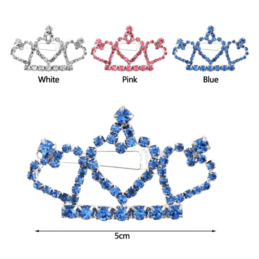 Timekey Jepit Rambut Bentuk Mahkotatiara Aksen Kristalberlian Imitasi Untuk Anjingkucing F1P8