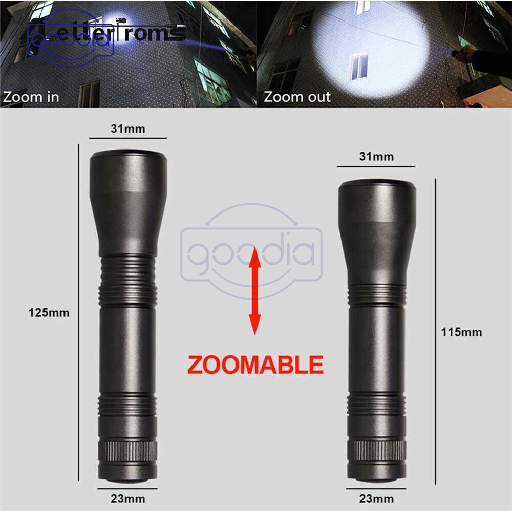 ✈【Fast/COD】✈Lampu Senter UV 80000lm LED UV 5 Mode Zoomable 395nm Warna Hitam