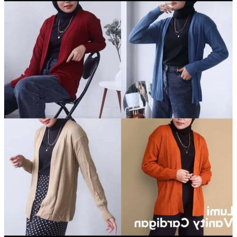 Atasan wanita hinata kardigan polos/baju atasan wanita premium