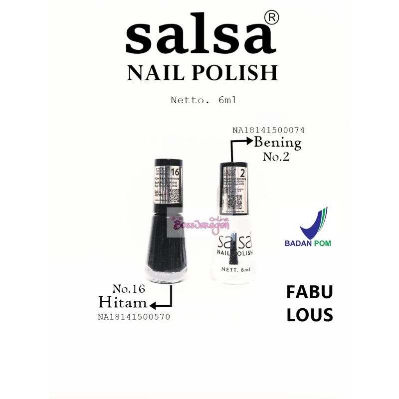 SALSA KUTEK Bening | Hitam | Matte | Glossy - Salsa Nail Polish