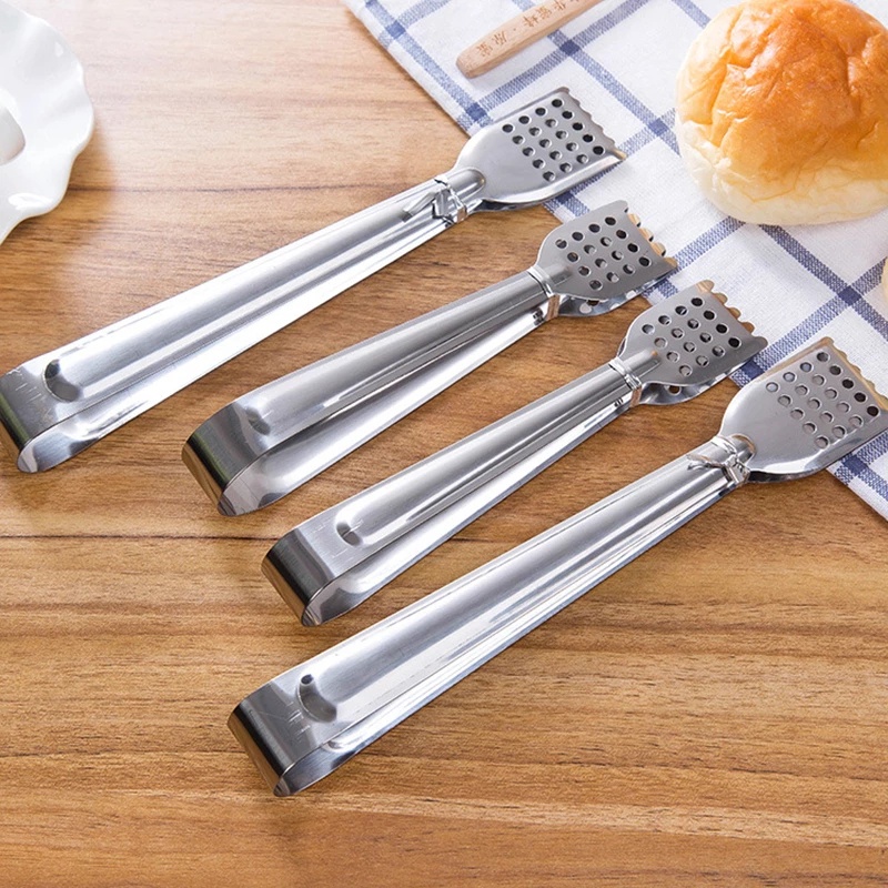 Kitchen Stainless Steel BBQ Food Tongs / Anti Heat Bread Clip Pastry Clamp Bead Clip Kitchen Accessories