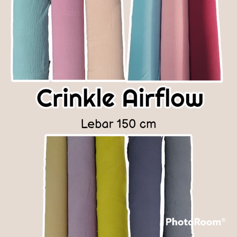 Kain katun rayon crinkle kringkel airflow bahan melar dan jatuh