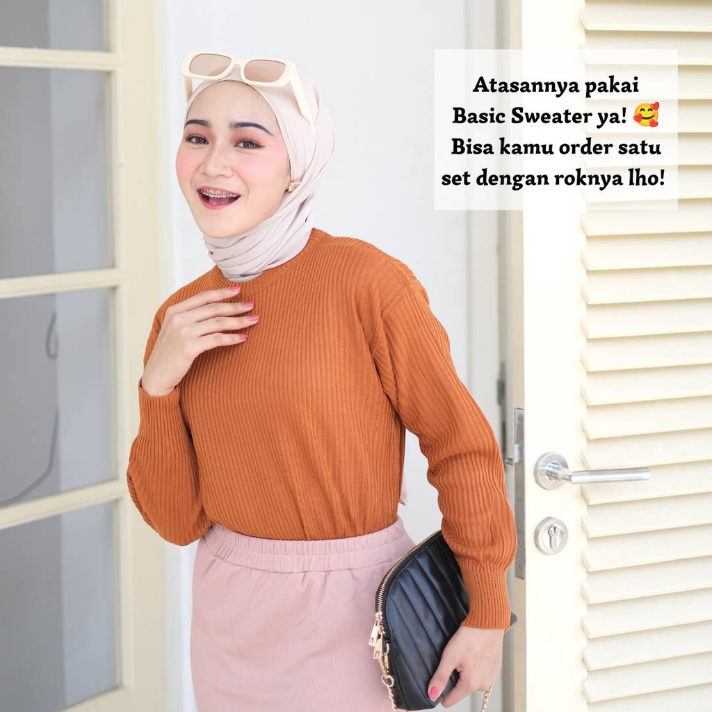 ROK SPAN KNIT PREMIUM / ROK SPAN RAJUT / ROK KERJA WANITA / FREYA SKIRT DEEWIDIY