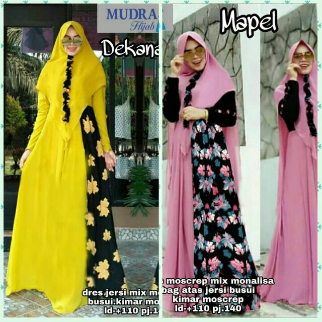 set gamis + khimar dekana / set gamis + khimar mapel
