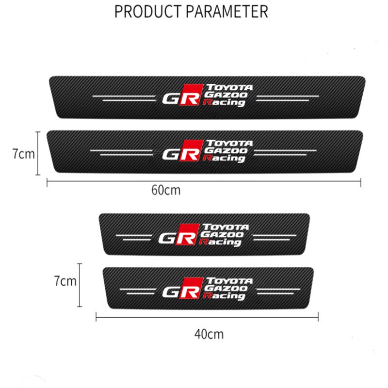 Stiker Pelindung Anti Gores Carbon Fiber Kulit Tebal Untuk Pintu Mobil Toyota GR