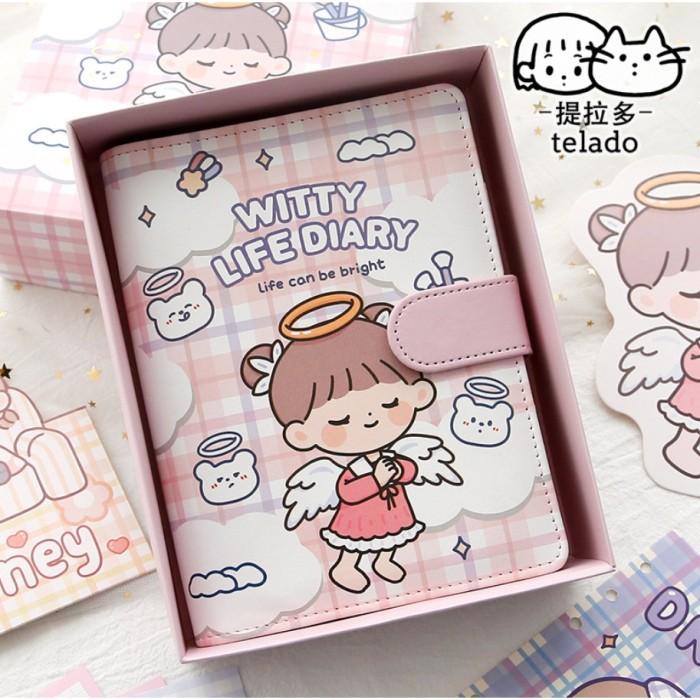 

TELADO Buku Diary Binder Set Aesthetic 1 Box Witty Life Diary - TLD30