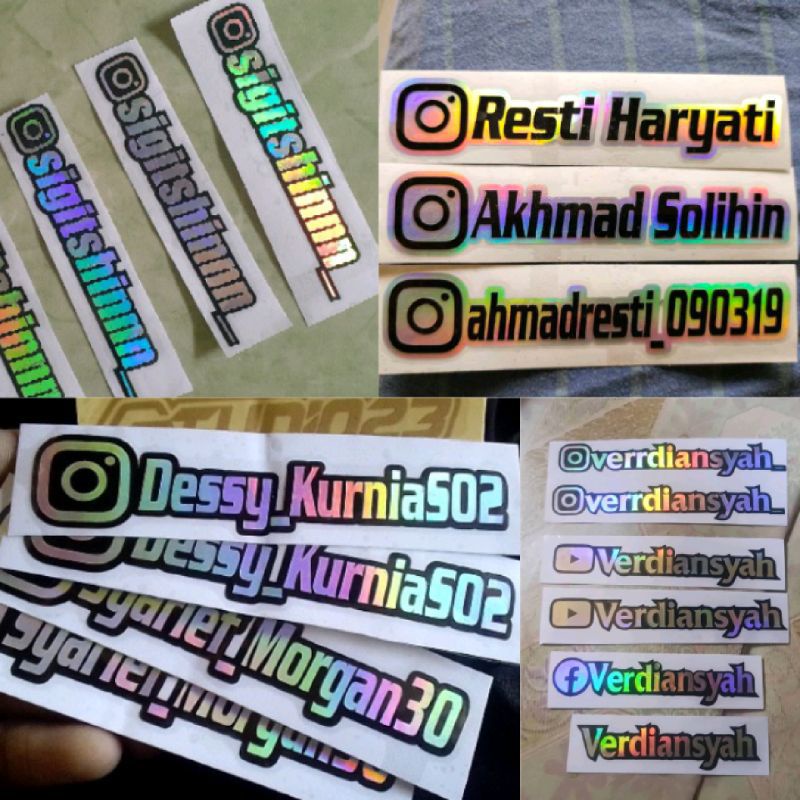 Stiker  Hologram Custom Nama Sendiri / Stiker nama murah/ Stiker olshop / Stiker nama