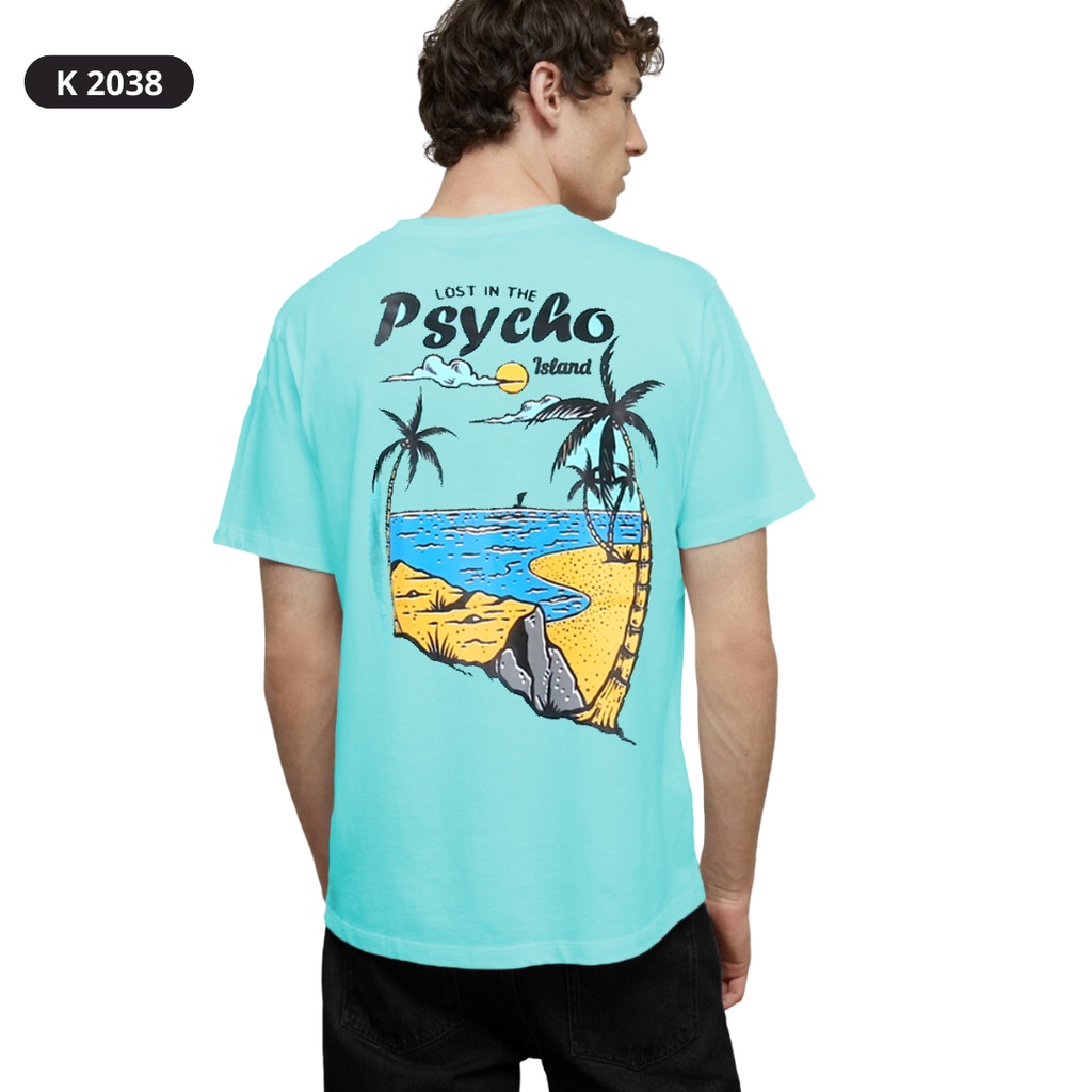 KM023 - KAOS DISTRO PSYCHO DISTRO BEST SELLER SURFING BANDUNG TERMURAH PREMIUM