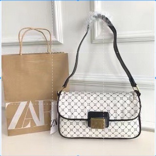 SALE 4.4 TAS WANITA ZARA4  SOLDERBAG WHITE MOTIF SIMPLE FASHION IMPORT # 12652