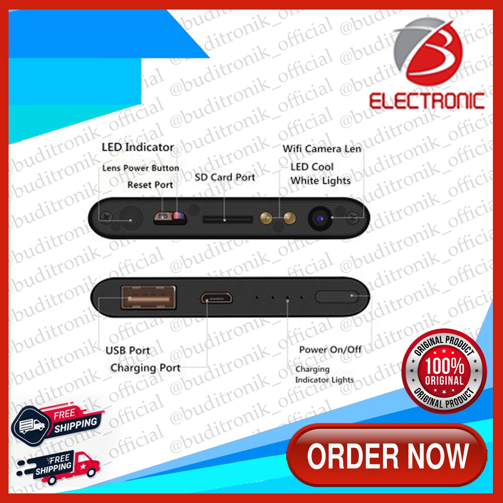 Ip Spy Power Bank H8 Kamera Tersembunyi / Camera H8 1080p Hidden Camcorder Infrared - Wifi-2