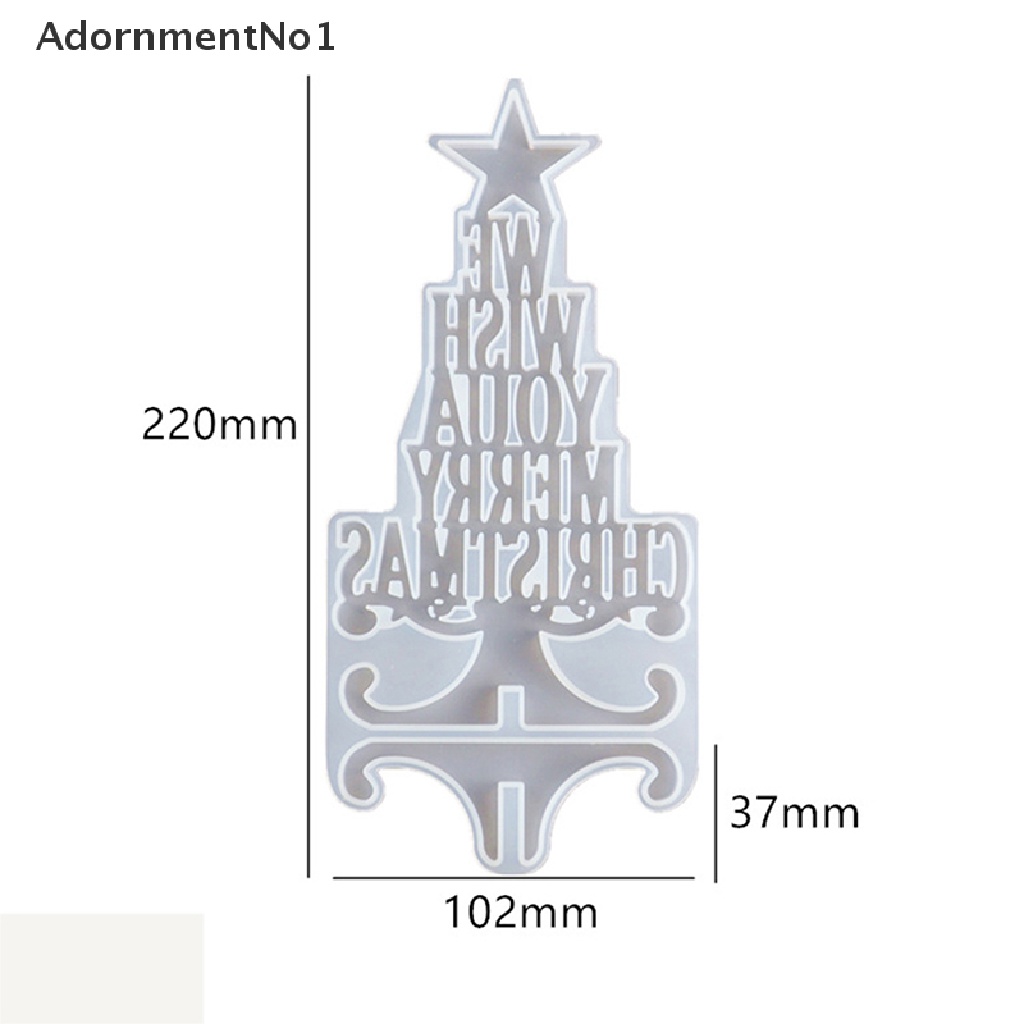 (AdornmentNo1) Cetakan Resin Epoksi DIY Bentuk Pohon Natal / Tulisan Bahan Silikon Untuk Dekorasi