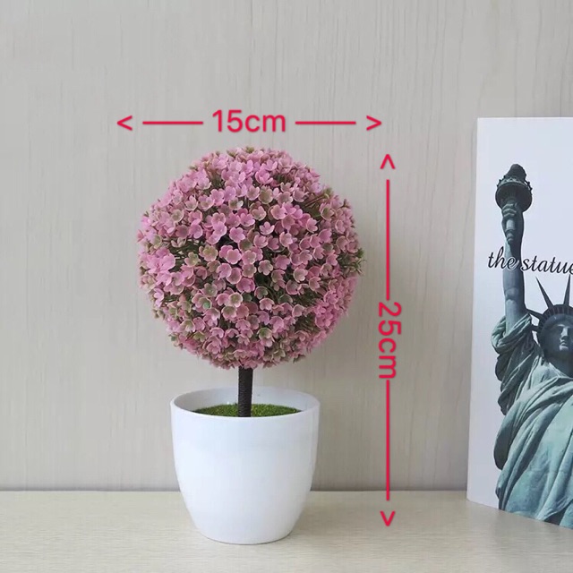 NFS348 Bunga plastik / Pajangan bunga Artifisial / Vas Bulat-2