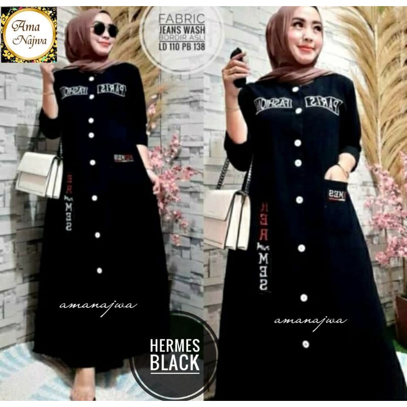 gamis warna hitam Ama najwa