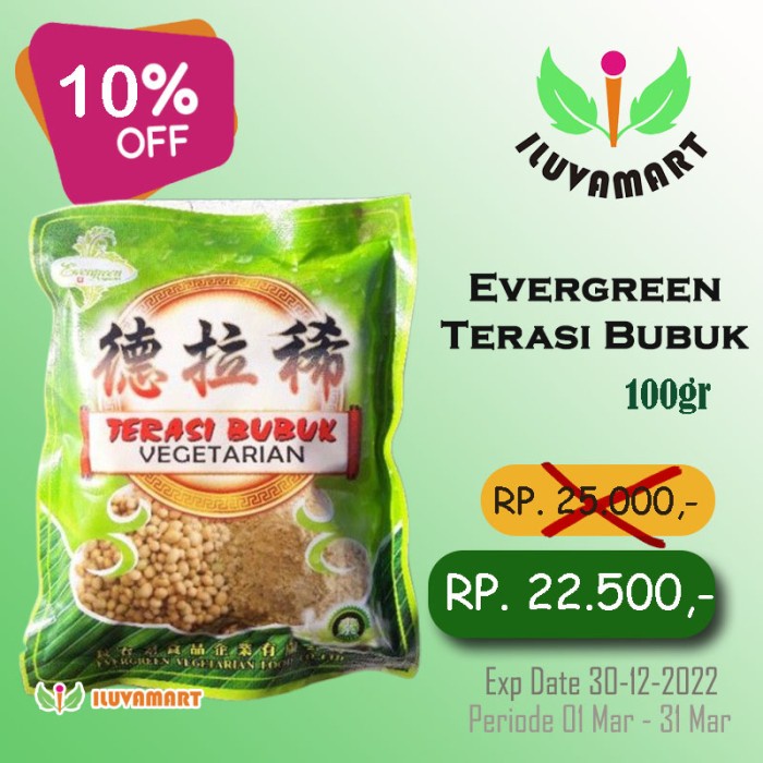 

Terbatas Evergreen Terasi Bubuk Vegetarian 100 Gr / Belachan / Belacan 053