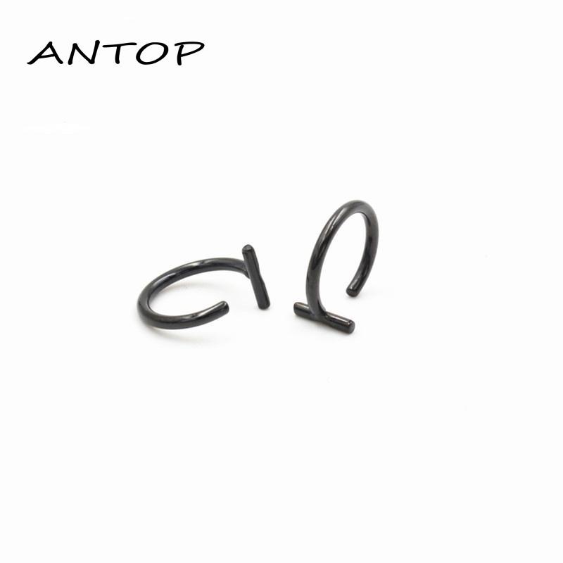 Anting Tindik Bibirhidung Palsu Tanpa Lubang Bahan Titanium Steel