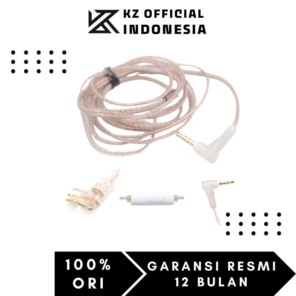 KZ Pink Gold High purity OFC Flat Earphone Cable with MIC