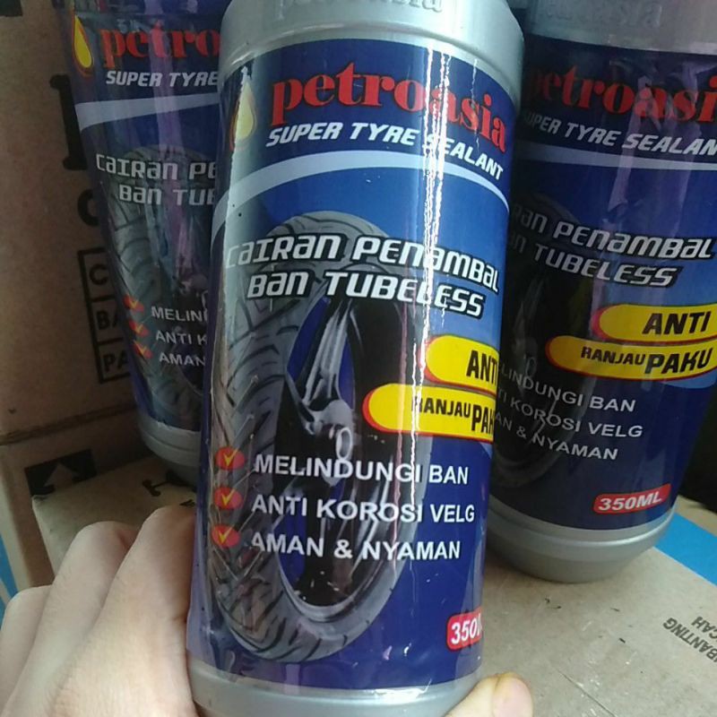 cairan anti ranjau paku petroasia cairna penambal ban tubeless petroasia super tyre sealent 350ml