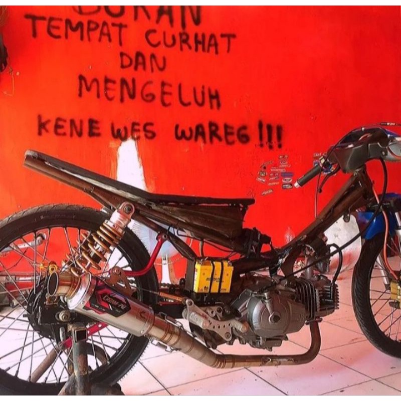 Knalpot Creampie Jogja CP2  New RK Bebek Jupiter Z Burhan Vega Sleep Engine MBKW Drag Bike 115 130CC