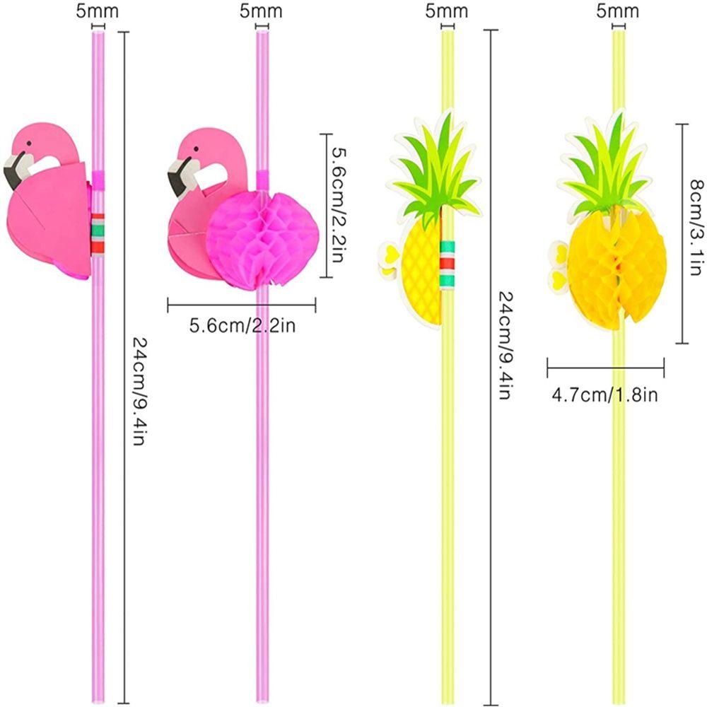 Suyo 25Pcs Sedotan Sekali Pakai Motif Flamingo Untuk Dekorasi Pesta