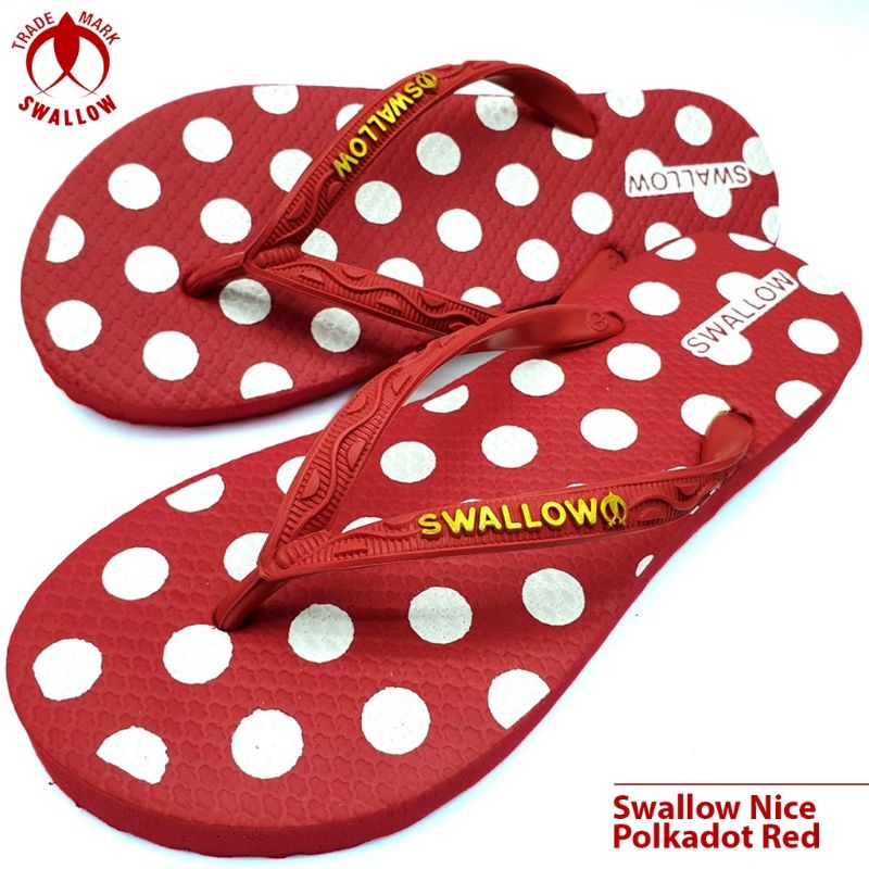 ✨NAGIHI✨ Swallow NICE Polkadot - Sandal Japit Wanita Original Swallow - Sendal Jepit/sandal asli indonesia