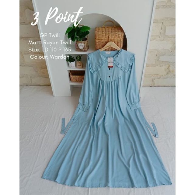 *Gamis Panjang*3 point Bahan Rayon TwillBahan jatuh dan super nyaman