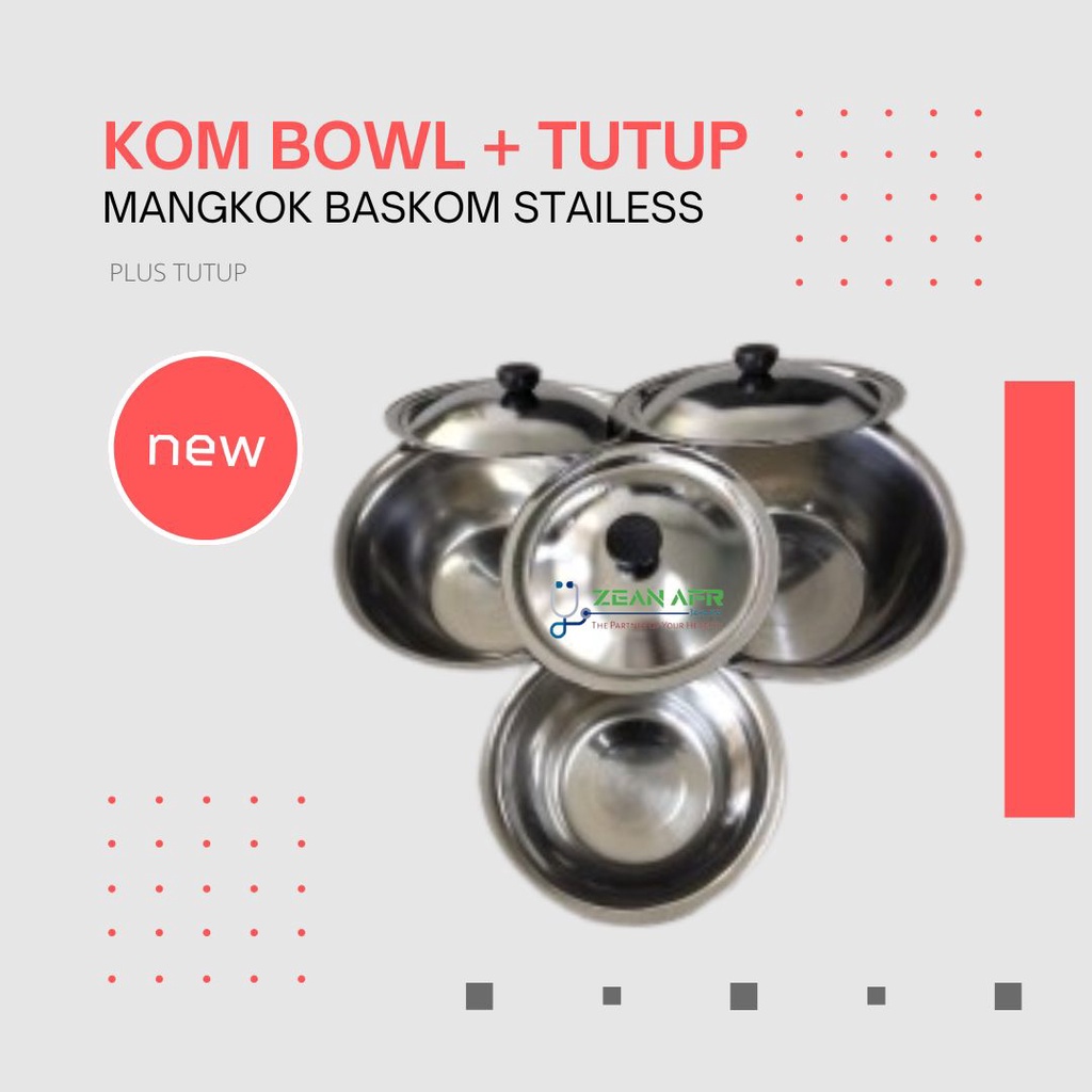 Mangkok Baskom Stainless Plus Tutup