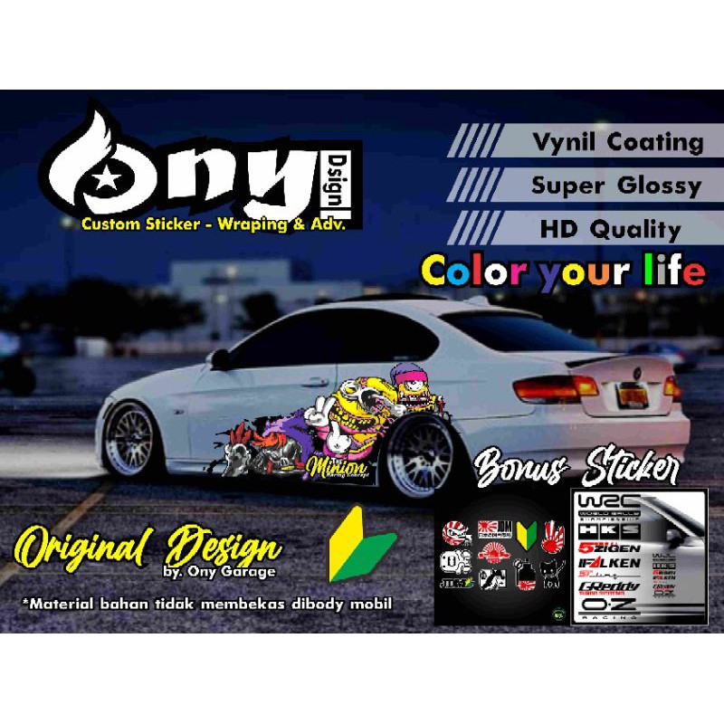 DECAL STIKER MOBIL SEDAN MINION