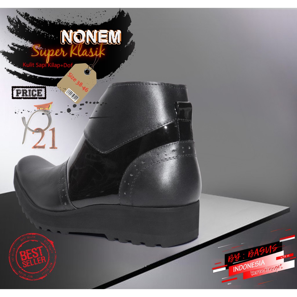 FLAT NONEM SUPER KLASIK SEPATU P21 SEPATU PDH SEPATU POLRI