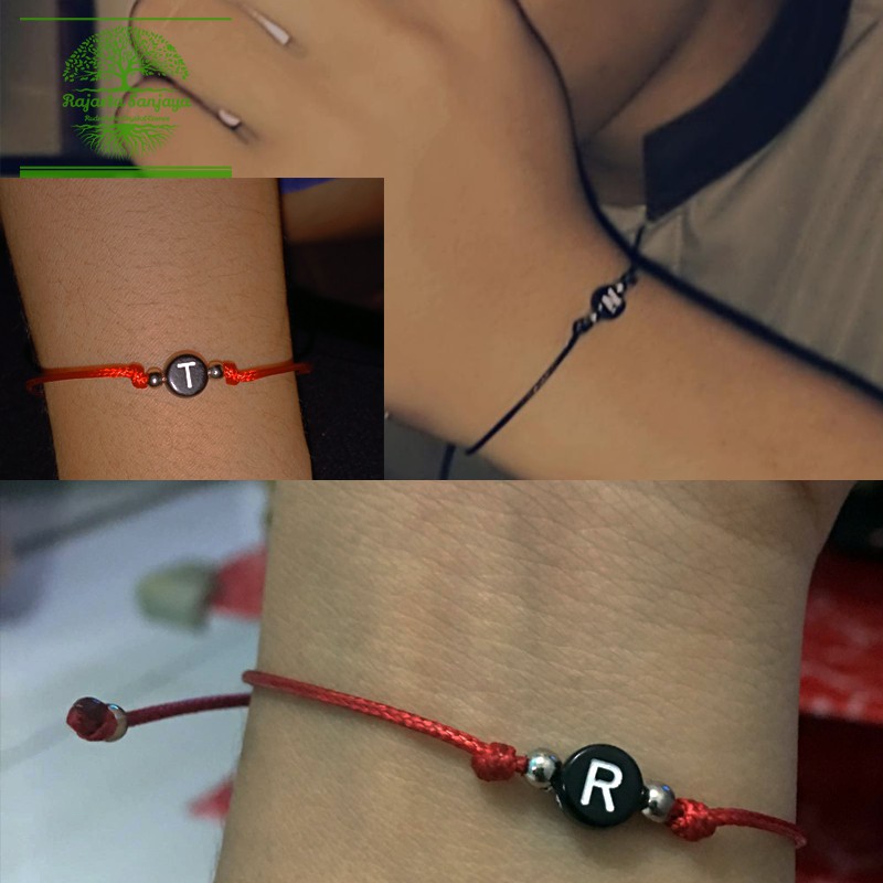 1Pcs Gelang Inisial Huruf A-S Gaya Simple Sederhana Elegan