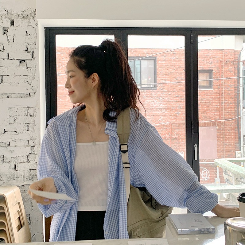 KEMEJA CRINKLE WANITA KOREA