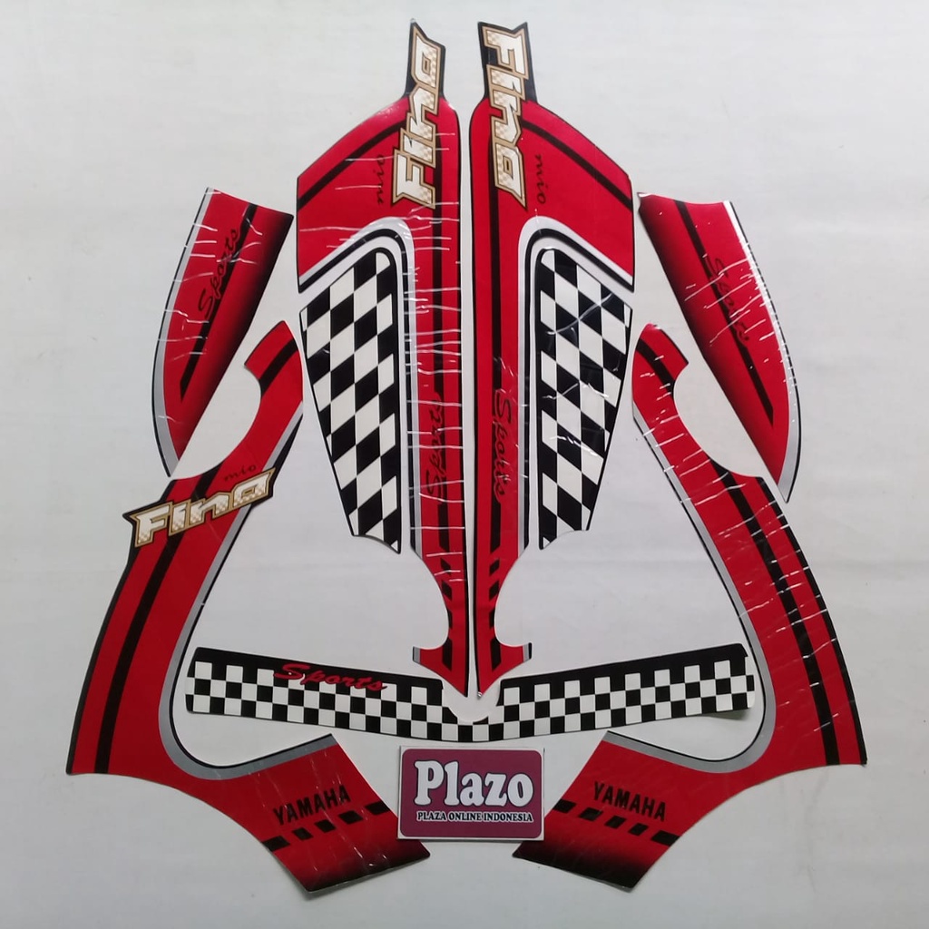 Stiker Striping Lis Body Les Motor Fino 2012 Full Hitam-merah