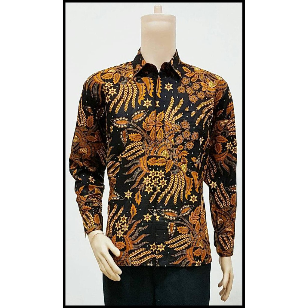 Reseller Open Kemeja Lengan Panjang Batik Sogan Xxl - Baju Batik Pria - Batik Solo