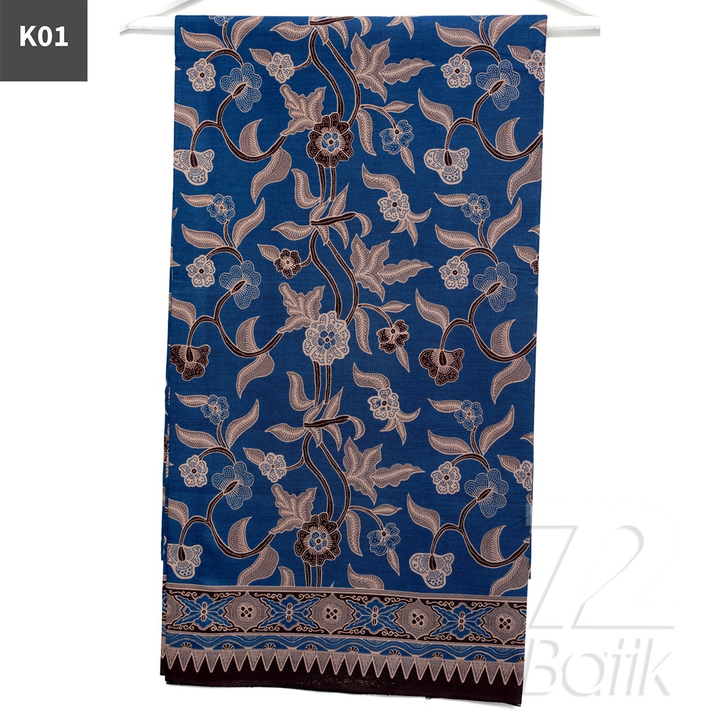 KAIN BATIK PREMIUM Bahan Katun Motif Kembang Warna Hitam 721254 Cap 72 Jarik Jarit Samping Kebat Panjang Batik Katun Modern Premium Bahan Seragam Batik Pernikahan Kantor Keluarga Murah Kamen Jadi Batik Bali Lembaran