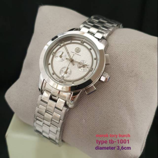 JAM TANGAN WANITA TORY BURCH TB-1001 ORIGINAL SILVER