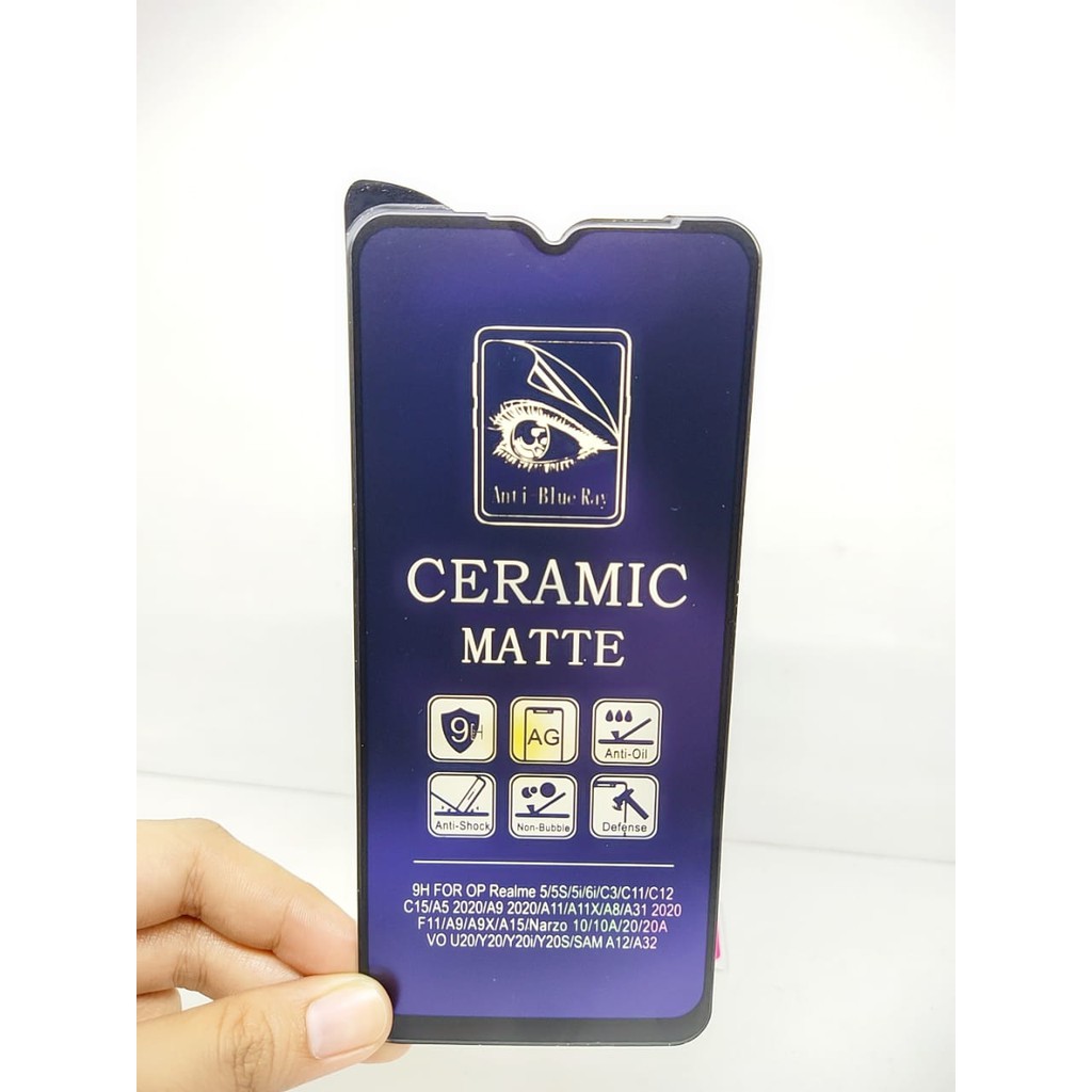 Ceramic MATTE Anti Blue Samsung A12 M12 6.5 Inchi Anti Gores Glare Full Layar No Sidik Jari