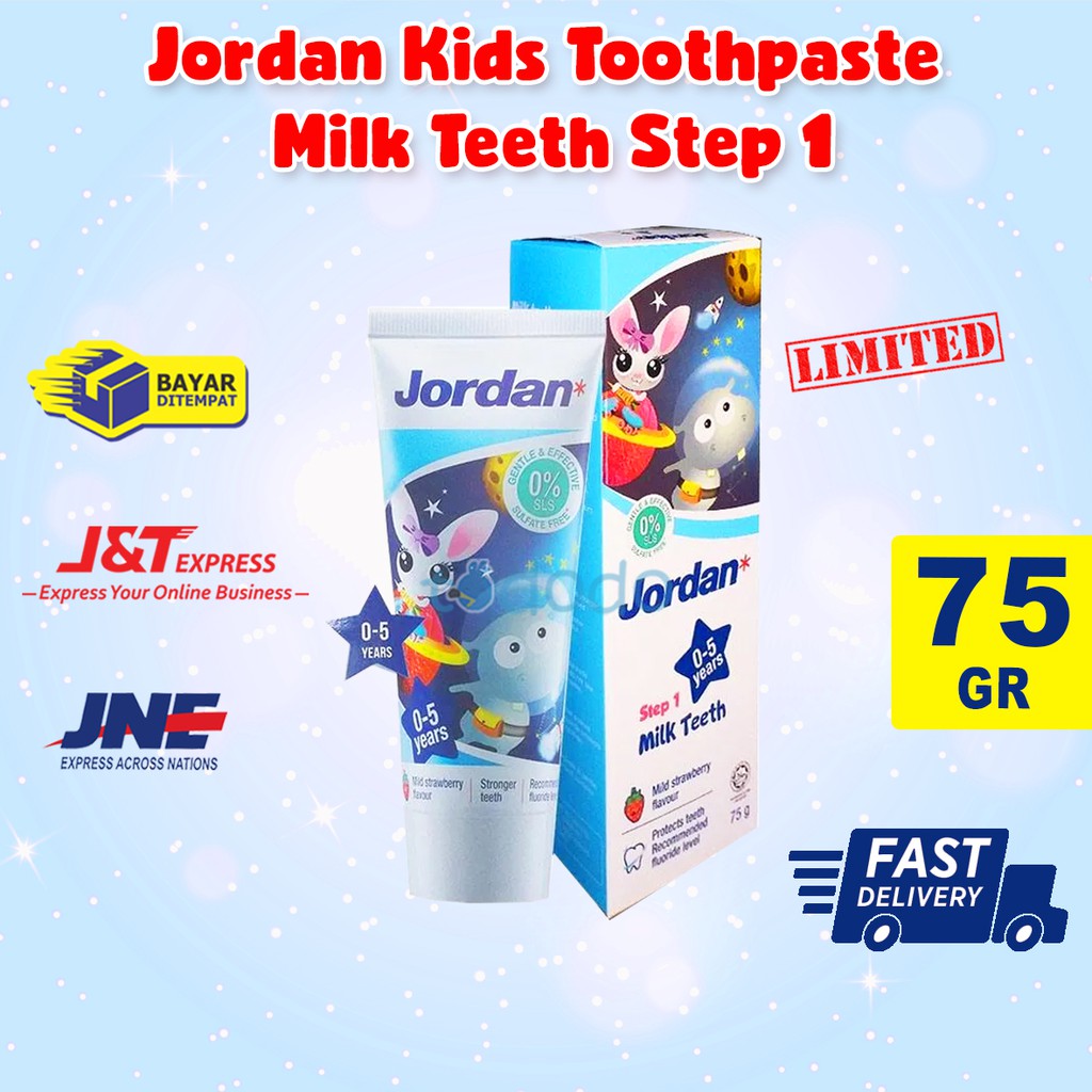 Jordan Kids Toothpaste - Pasta Gigi Step 1 Strawberry (75GR)