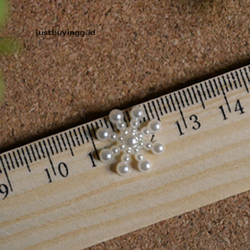 100x Kepingan Salju Mutiara Model Flatback Untuk Alat Kerajinan Natal