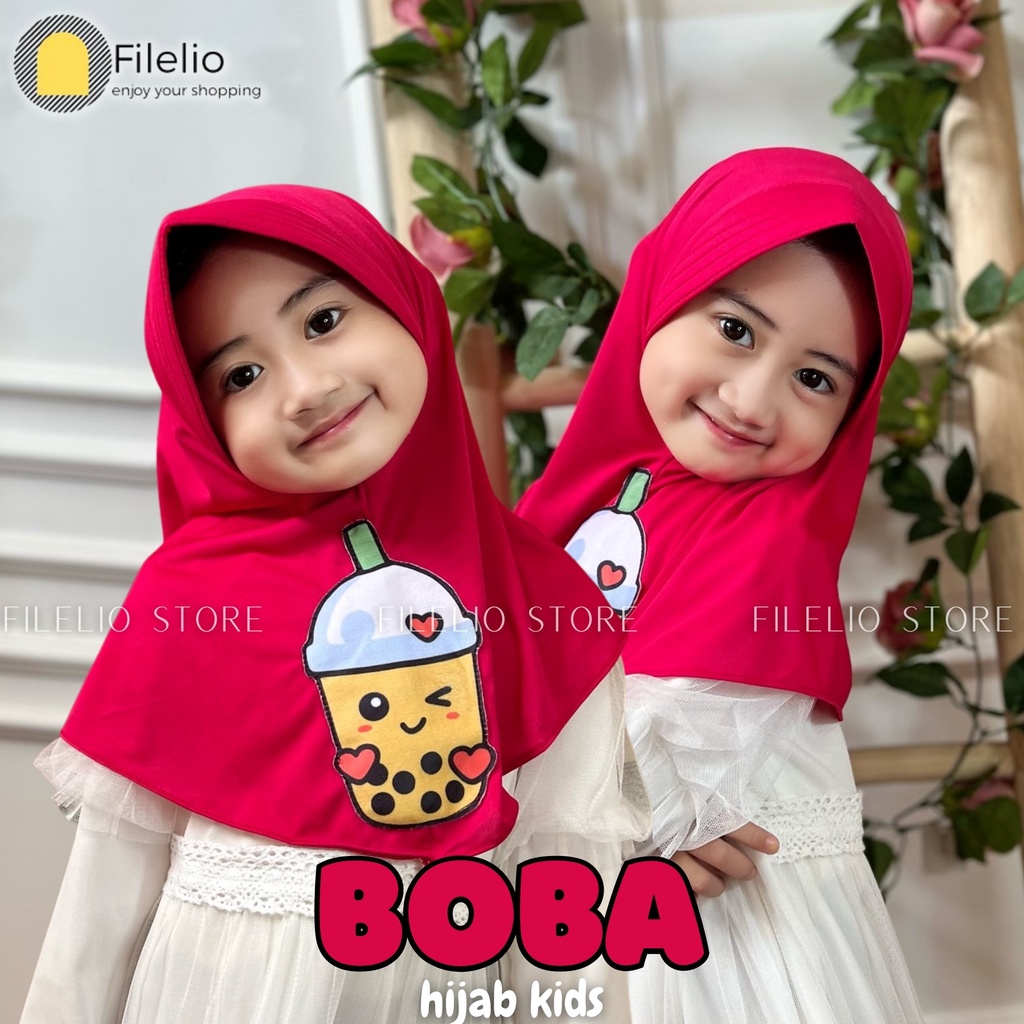 Terbaru Jilbab Anak Boba Lucu / Hijab Boba Anak / Kerudung Instan Boba Anak / Bergo Anak Boba / Jilbab Jersey Anak Boba