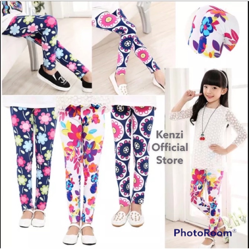 Legging Leging Motif Anak Perempuan XS-XXXL Usia 0-13th Bahan Import Premium