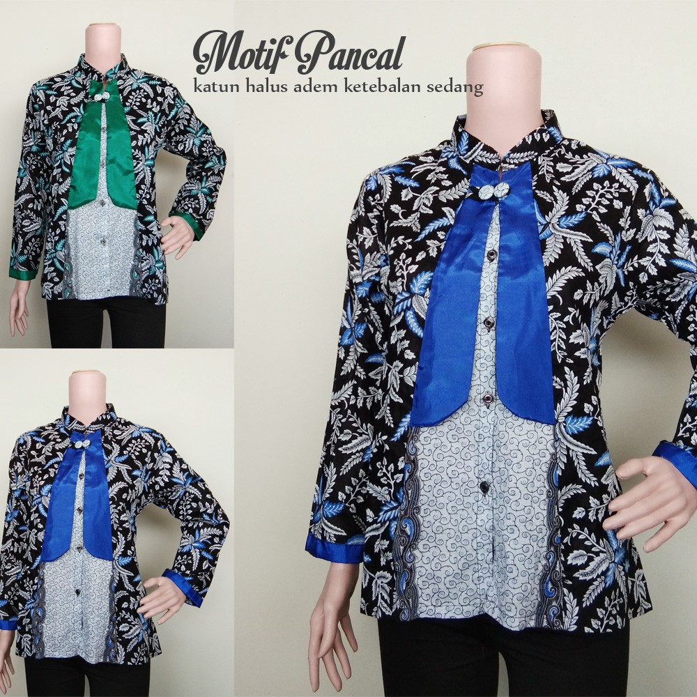 TROLISTORE BAJU  BATIK WANITA  BLOUSE BLUS ATASAN  WANITA  