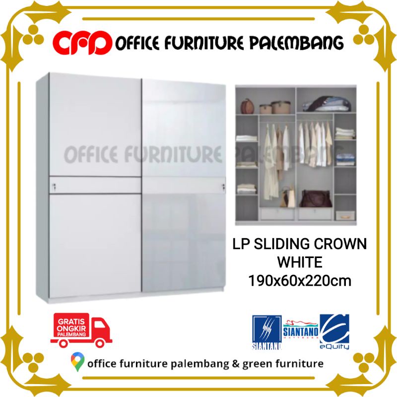 lemari pakaian siantano LP SLIDING CROWN lemari baju 2 pintu sliding jumbo
